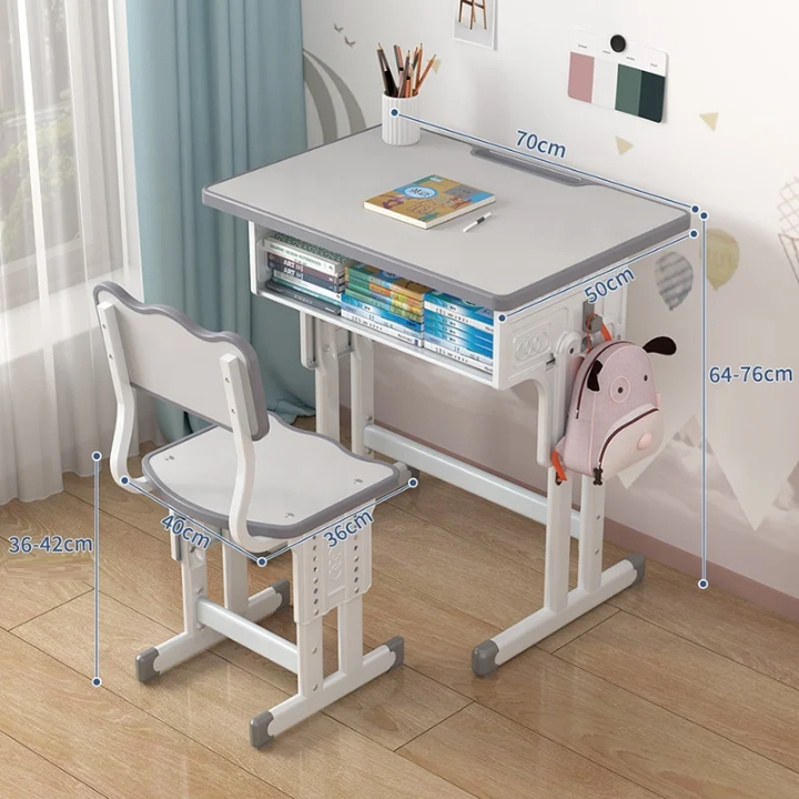 Adjustable Kids Study Desk and Chair Set - Perfect for Homework, Reading, and Crafts (Age 4 to 16) - Image 4