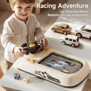 Kids Handheld Driving Simulator Toy with Steering Wheel, Lights & Sounds