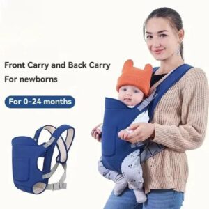 Adjustable Baby Carrier – Front & Back Carry with Safety Straps, Breathable Fabric