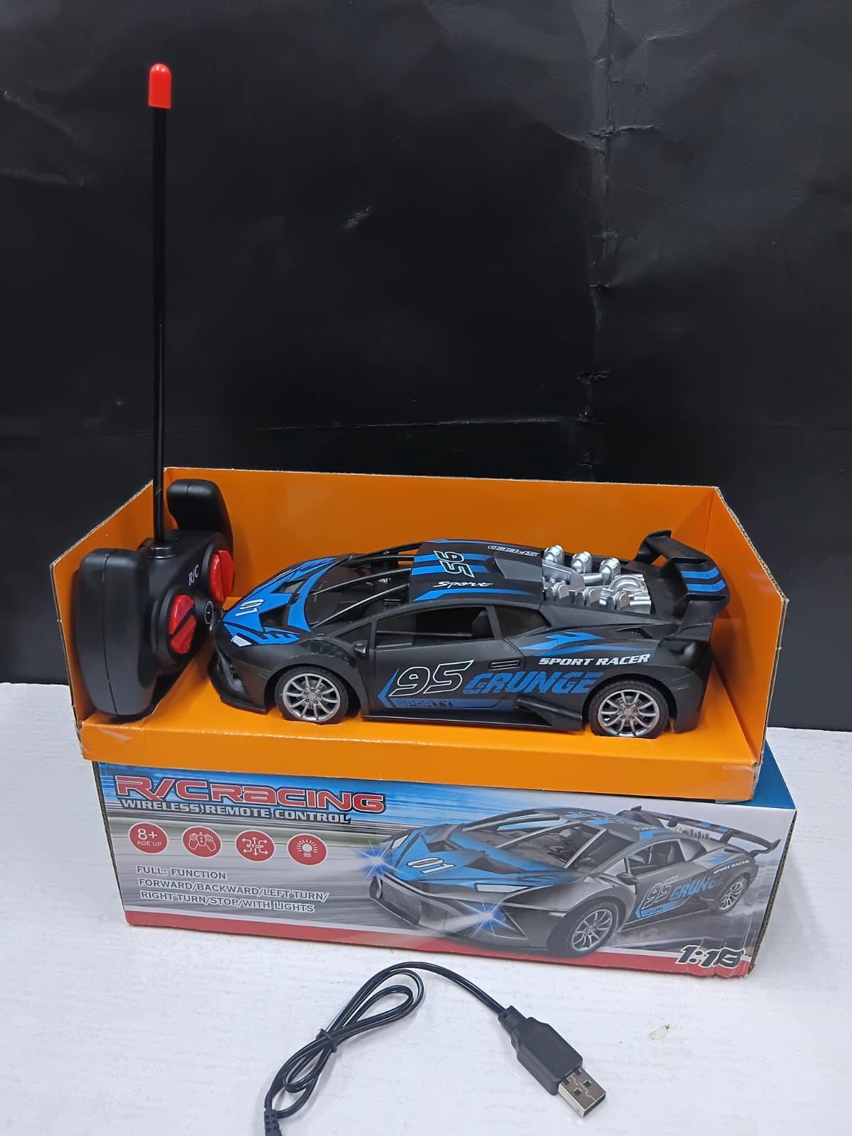 RC Racing Car – High-Speed Remote Control Sports Car with Rechargeable Battery & LED Headlights - Image 3