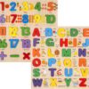 Kids Wooden Letters Puzzle Board – Small & Upper Case Alphabet Learning Toy