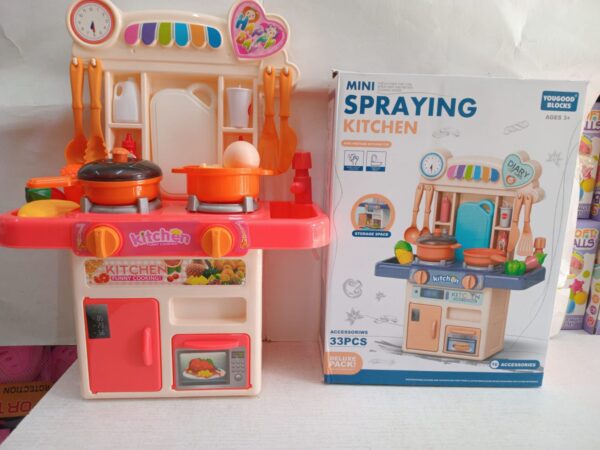 MINI SPRAYING KITCHEN Toy Set - 33-Piece Deluxe Pack for Kids
