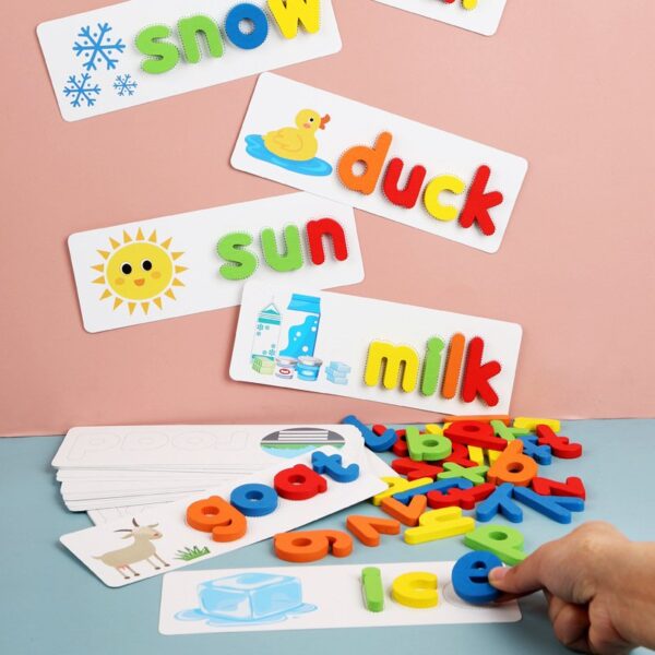 Kids Alphabet Spelling Game – Wooden Letter Matching & Word Learning Set - Image 2