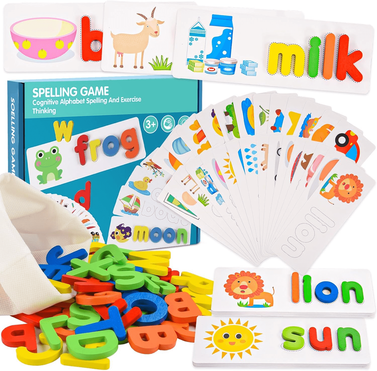 Kids Alphabet Spelling Game – Wooden Letter Matching & Word Learning Set - Image 4