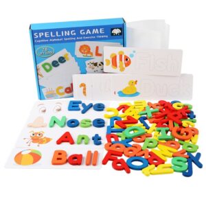Kids Alphabet Spelling Game – Wooden Letter Matching & Word Learning Set