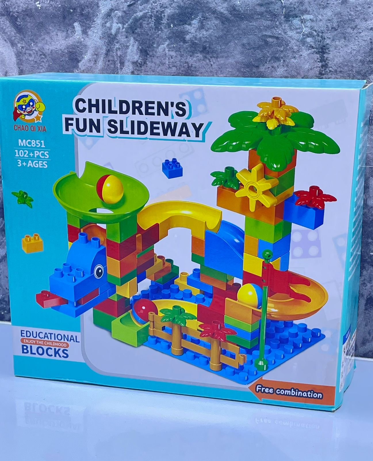 102 + pcs Children’s Fun Slideway Building Blocks Set – Educational Marble Run Toy for Kids 3+ - Image 4