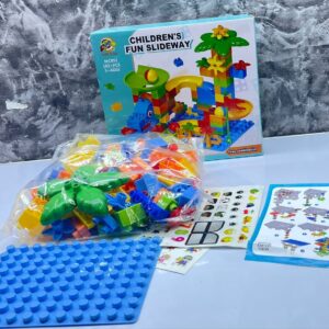 102 + pcs Children’s Fun Slideway Building Blocks Set – Educational Marble Run Toy for Kids 3+