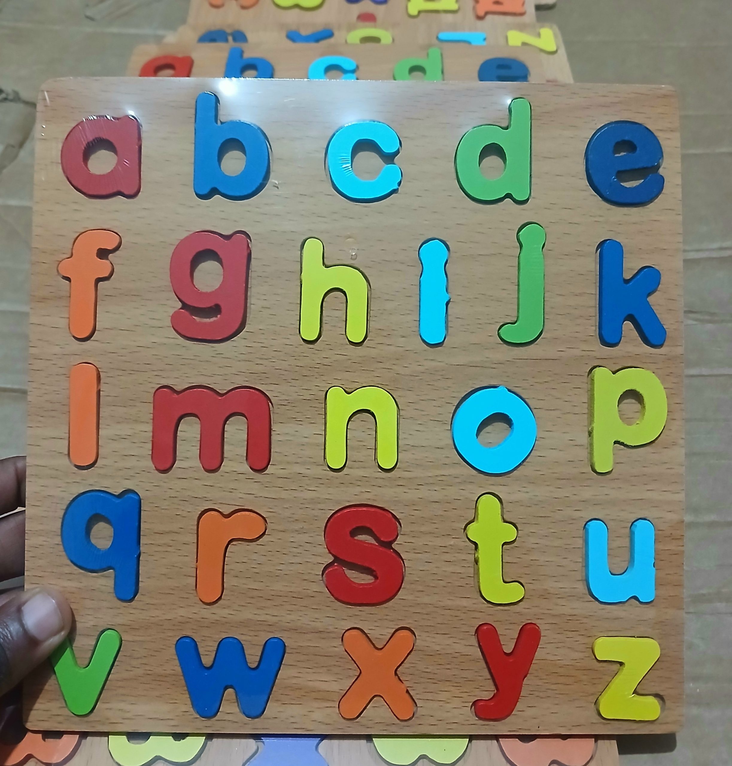 Kids Wooden Lowercase Alphabet Puzzle Board a-z - Image 2
