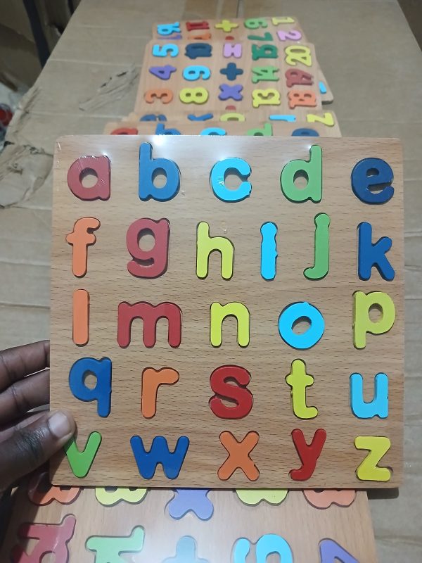 Kids Wooden Lowercase Alphabet Puzzle Board a-z - Image 3