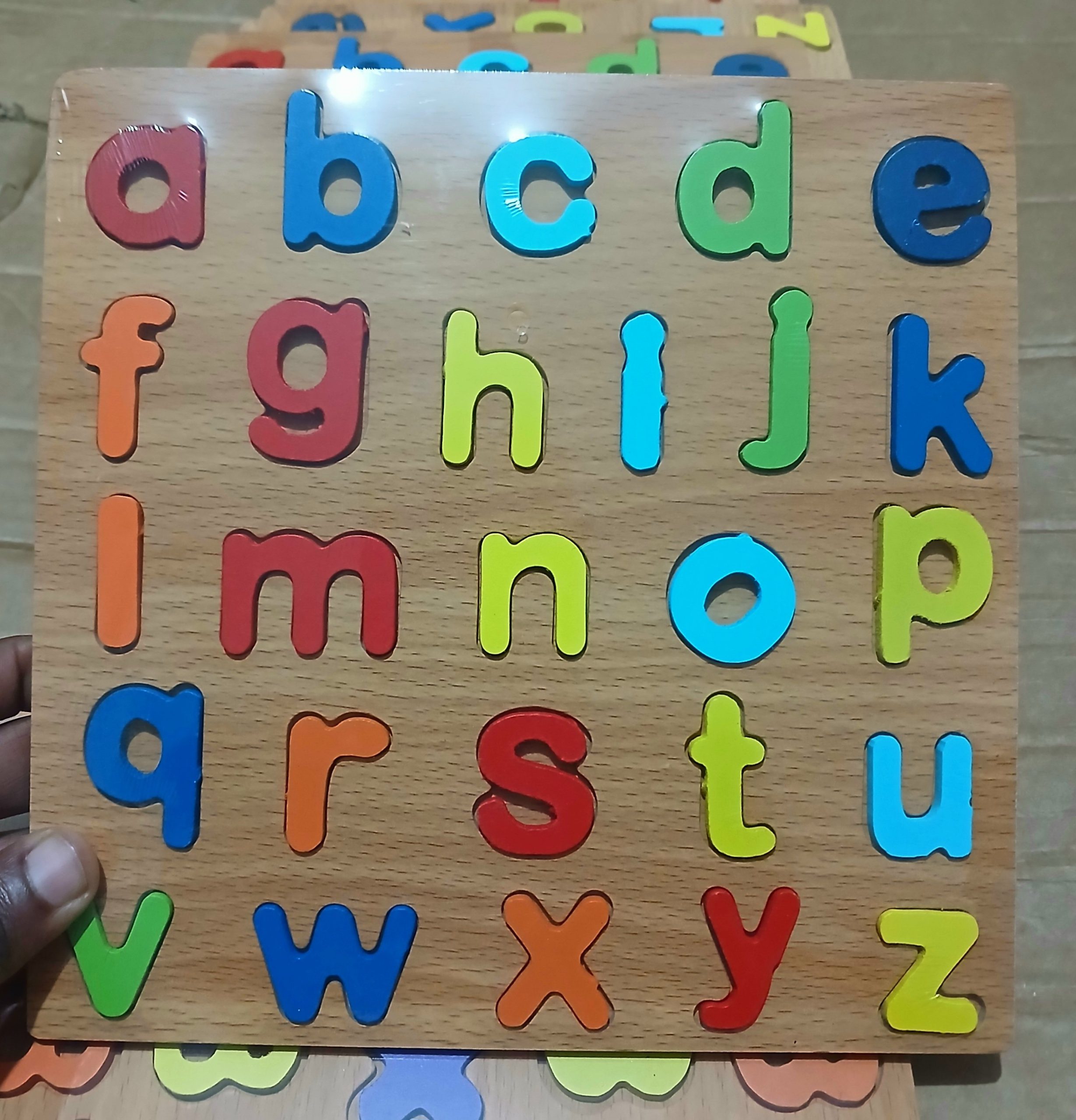 Kids Wooden Lowercase Alphabet Puzzle Board a-z