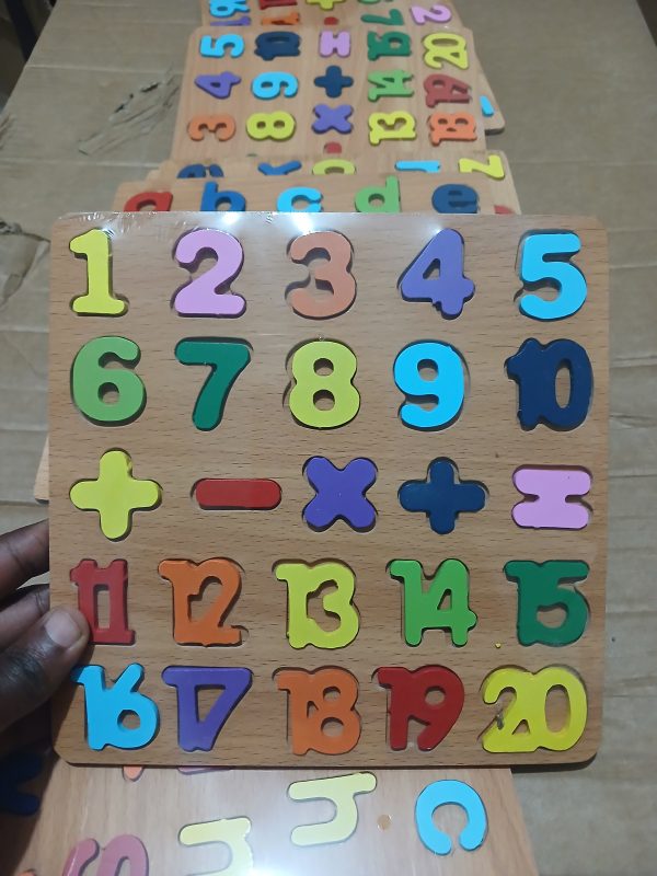 Kids Wooden Numbers Puzzle Board 1-20 with Math Symbols