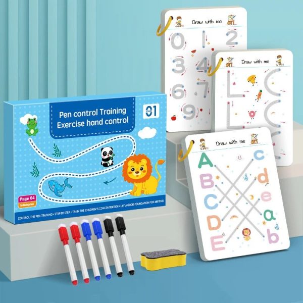 Kids Pen Control Training Book – Reusable Exercise Hand Control (Stage 01)