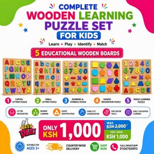 5-in-1 Complete Wooden Learning Puzzle Set for Kids