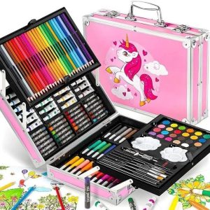 Pink Alminium Briefcase Kids Art Set for Girls – 145 pcs