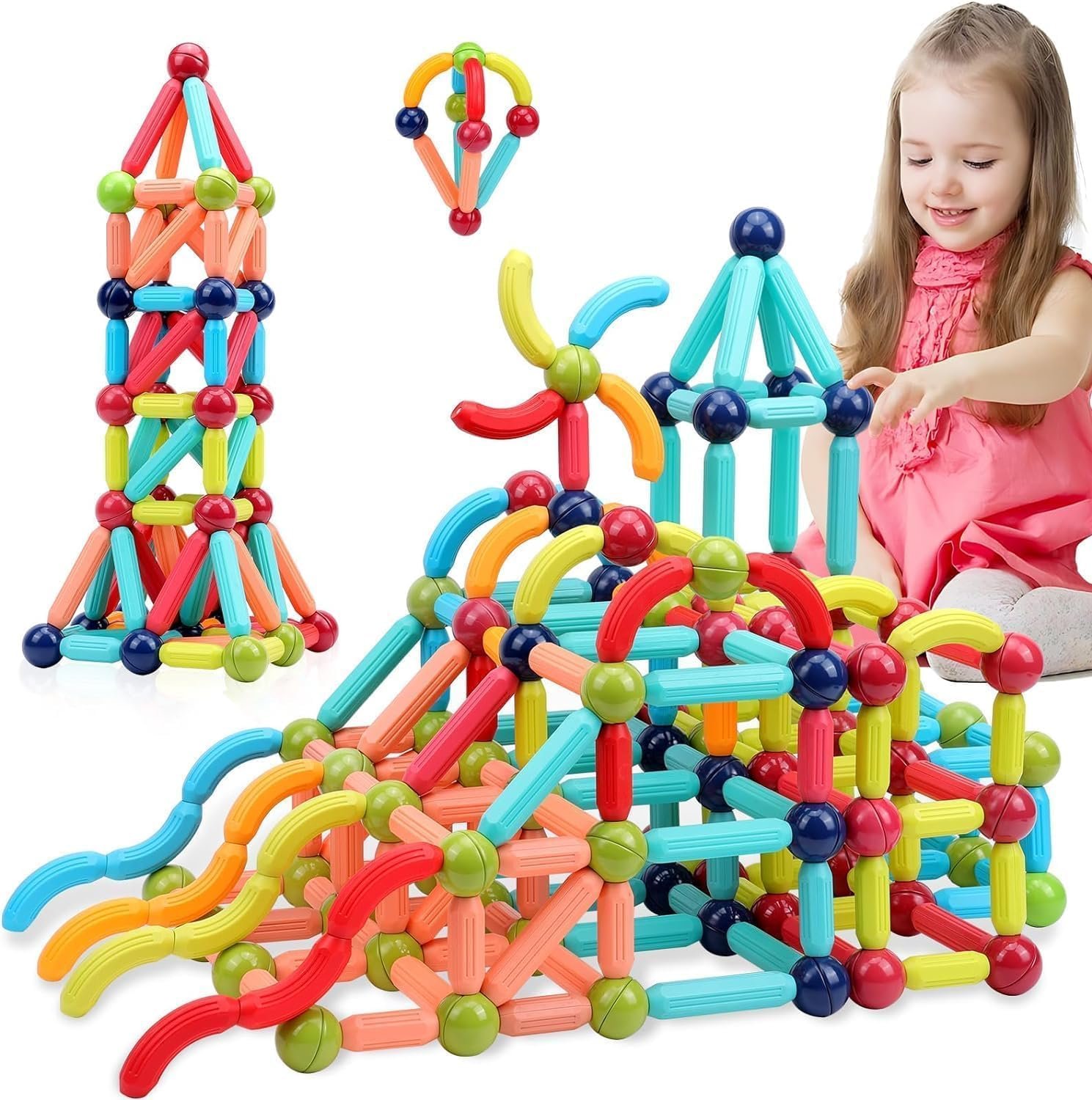 Magnetic sticks Building Blocks for kids – 116 Pieces - Image 3