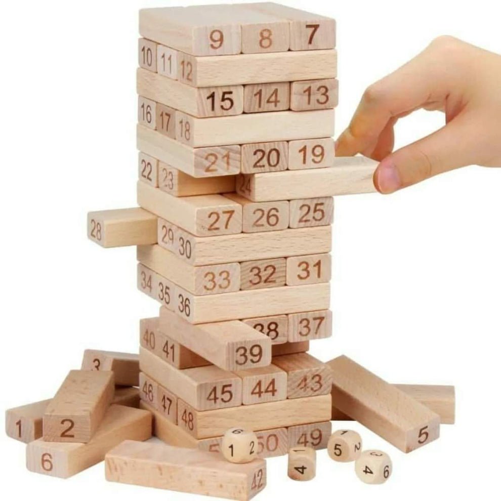 Wooden Jenga Blocks Stacking Game – 54 Pieces - Image 2