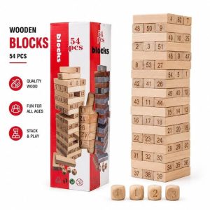 Wooden Jenga Blocks Stacking Game – 54 Pieces