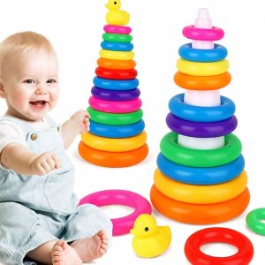 Colourful Rainbow Ring Stacking Toy for Toddlers