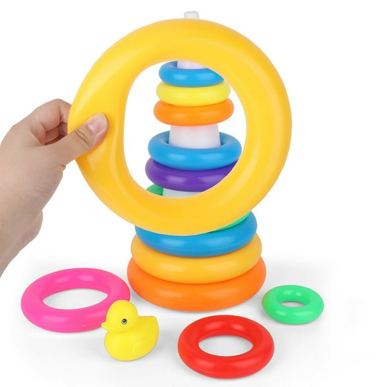 Colourful Rainbow Ring Stacking Toy for Toddlers - Image 2