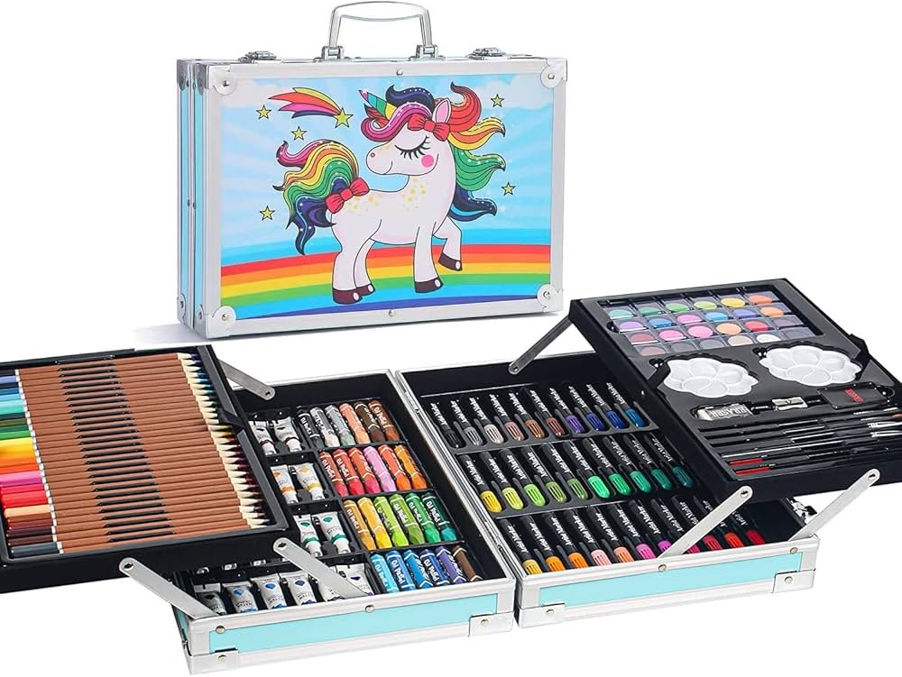 Blue Alminium Briefcase Kids Art Set for Boys– 145 pcs - Image 2