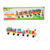wooden geometric building block train. Montessori toy - Image 3