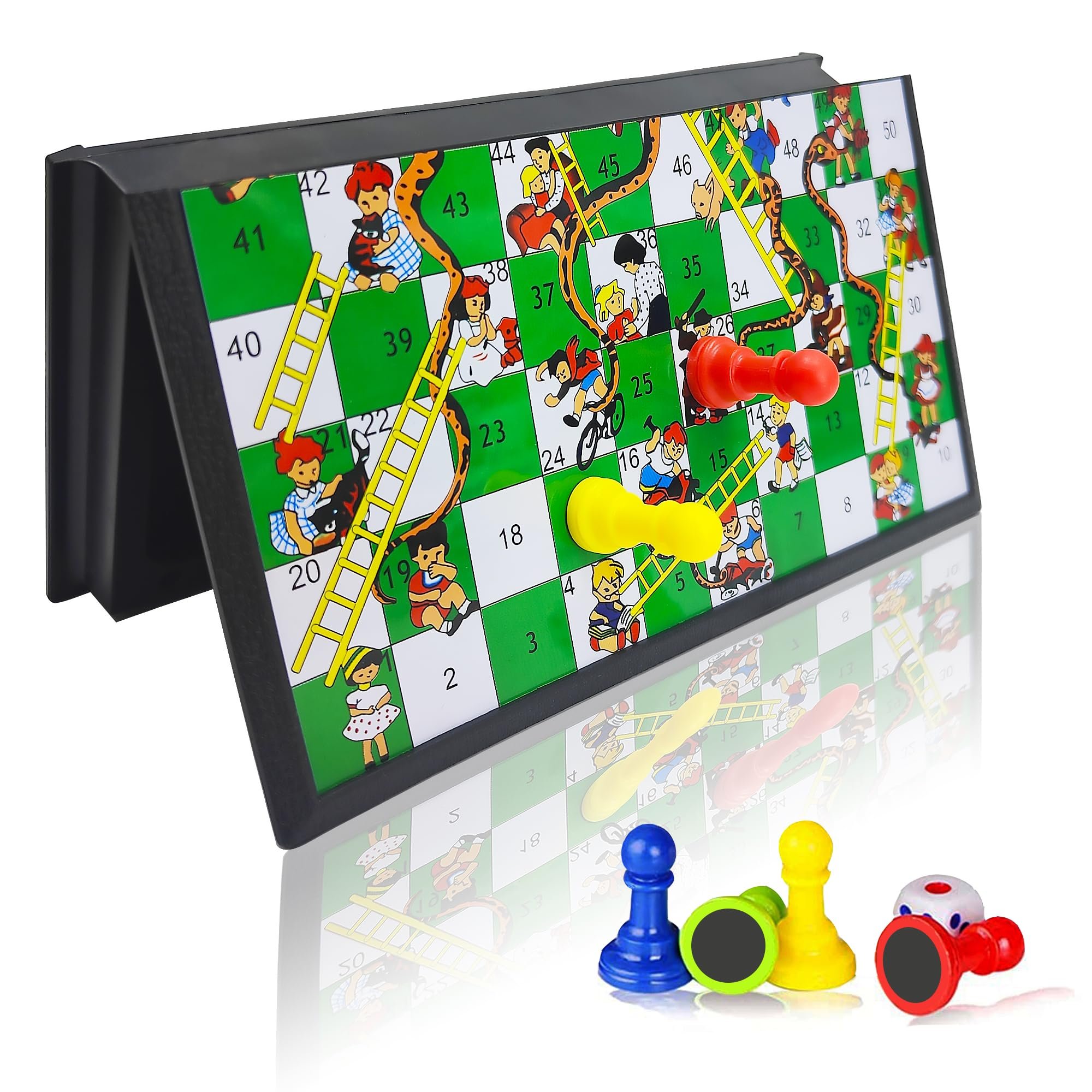 Snakes and Ladders Board Game for Kids & Adults, Family Game - Image 2