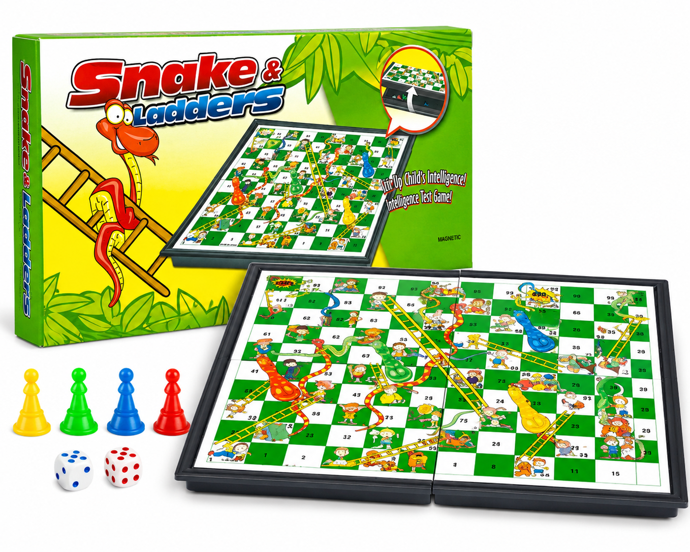 Snakes and Ladders Board Game for Kids & Adults, Family Game - Image 3
