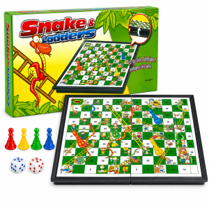 Snakes and Ladders Board Game for Kids & Adults, Family Game