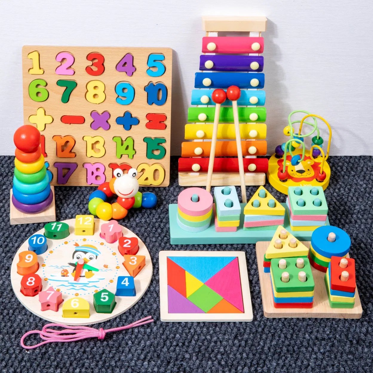 Wooden Educational Toy Set – 8-in-1 Montessori Learning Kit - Image 2