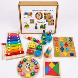 Wooden Educational Toy Set – 8-in-1 Montessori Learning Kit
